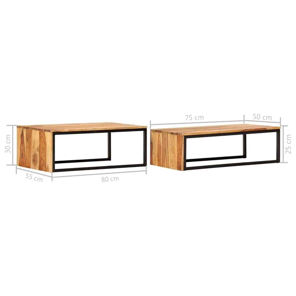 Coffee Table Nesting Tables 2 pcs Solid Sheesham Wood K59625