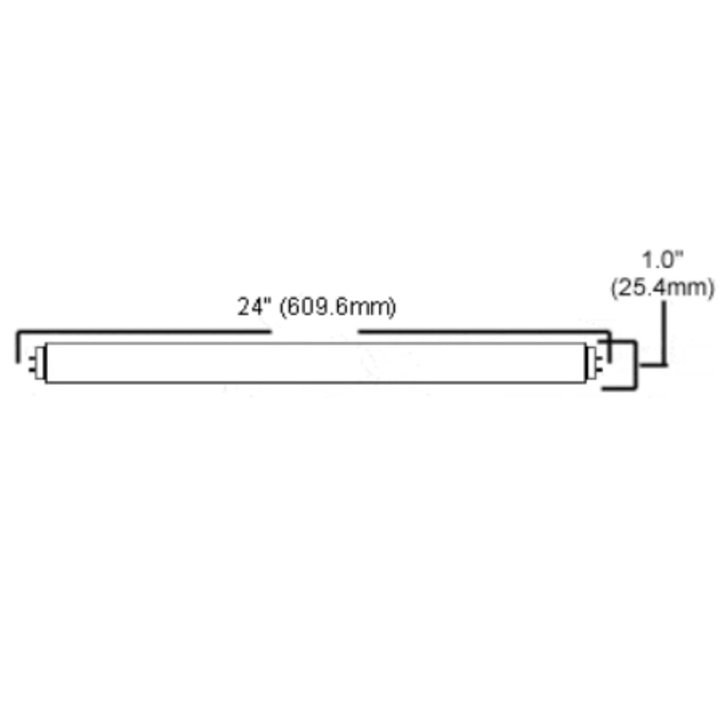 24 Inch T8 Fluorescent Tube Light Bulb 17W 3500K Neutral White G13 Bi-Pin Base O958124