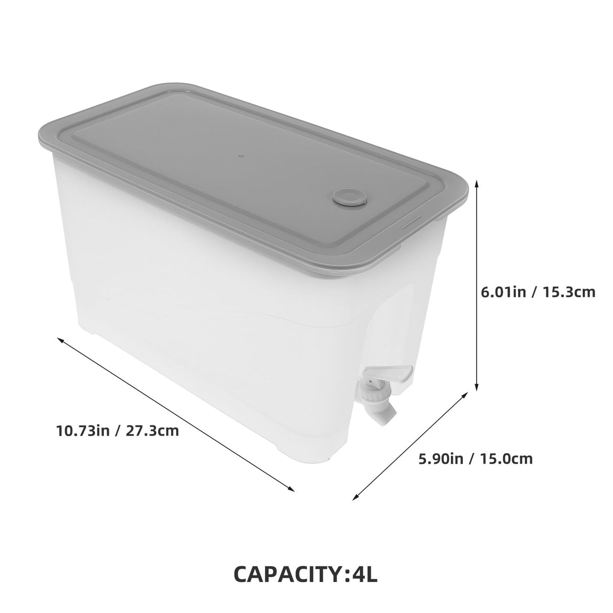 4L Cold Water Jug with Faucet Gray Plastic X92556
