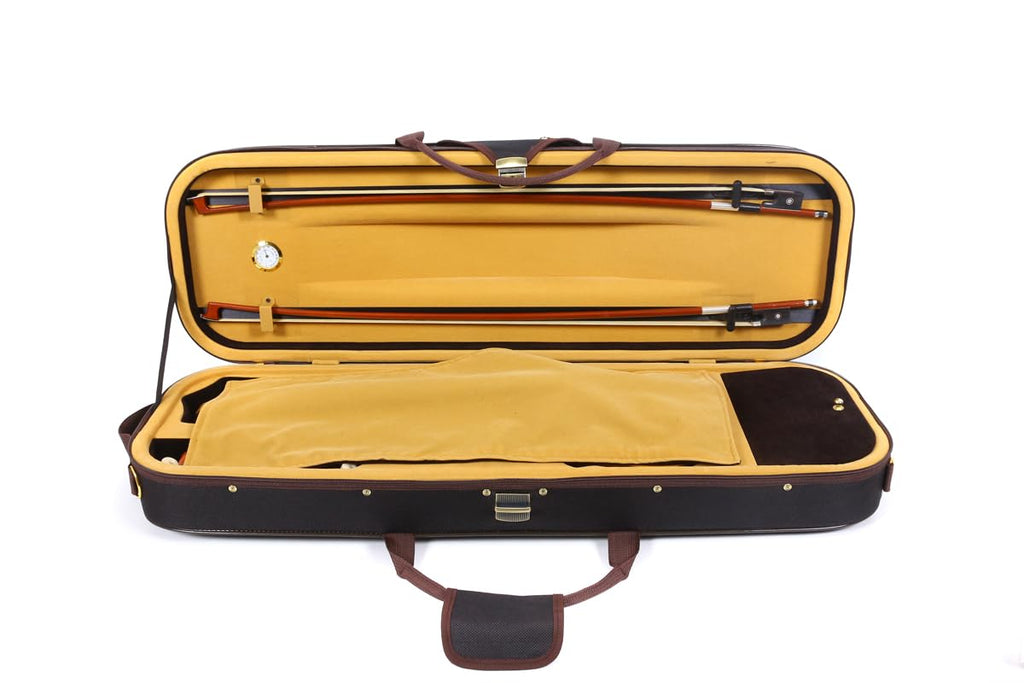 Oblong 4/4 Full Size Wooden Hard Shell Violin Case with Nylon Raincoat P9404