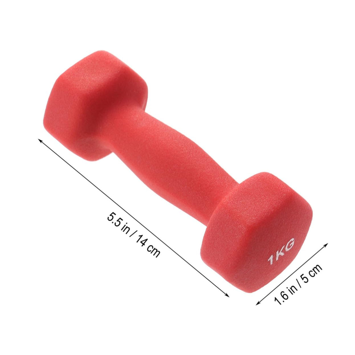 Ergonomic Hexagonal Neoprene Coated Dumbbells Red G585
