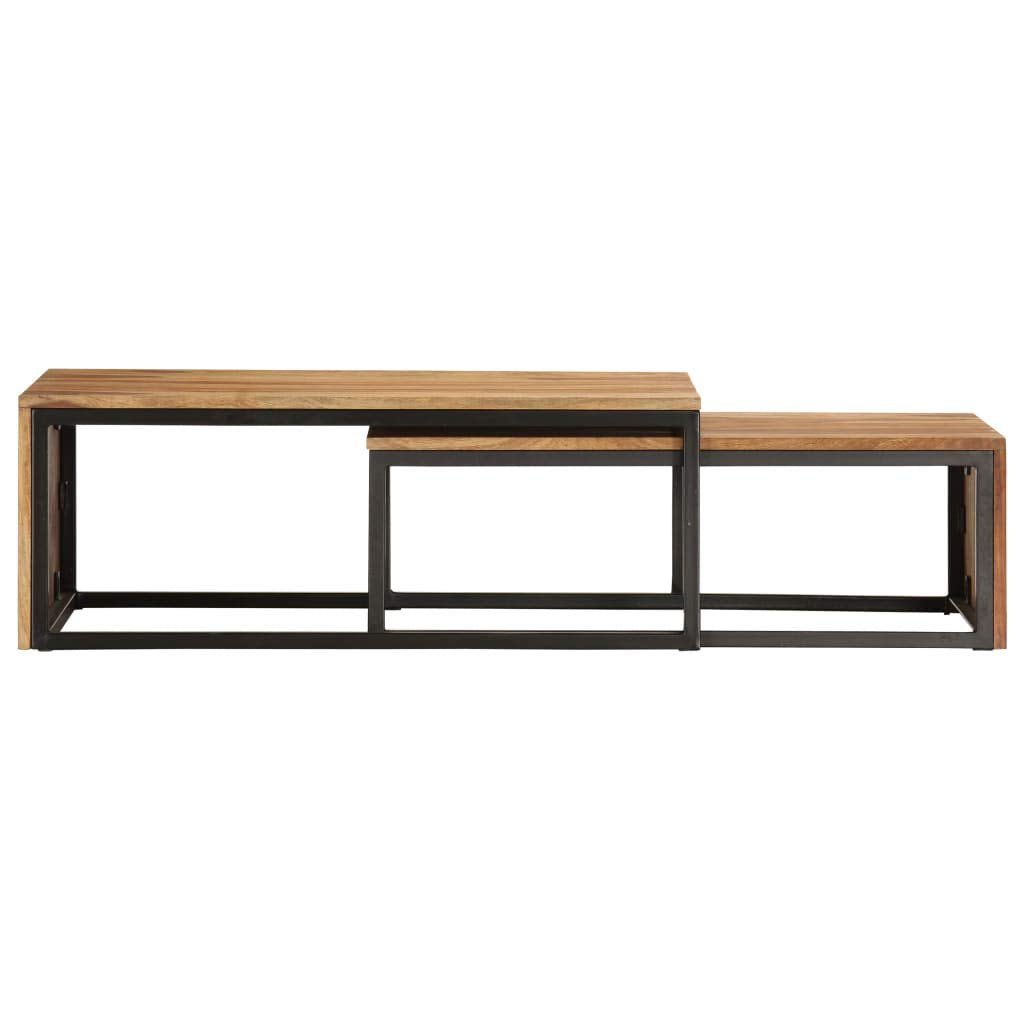 Coffee Table Nesting Tables 2 pcs Solid Sheesham Wood K59625