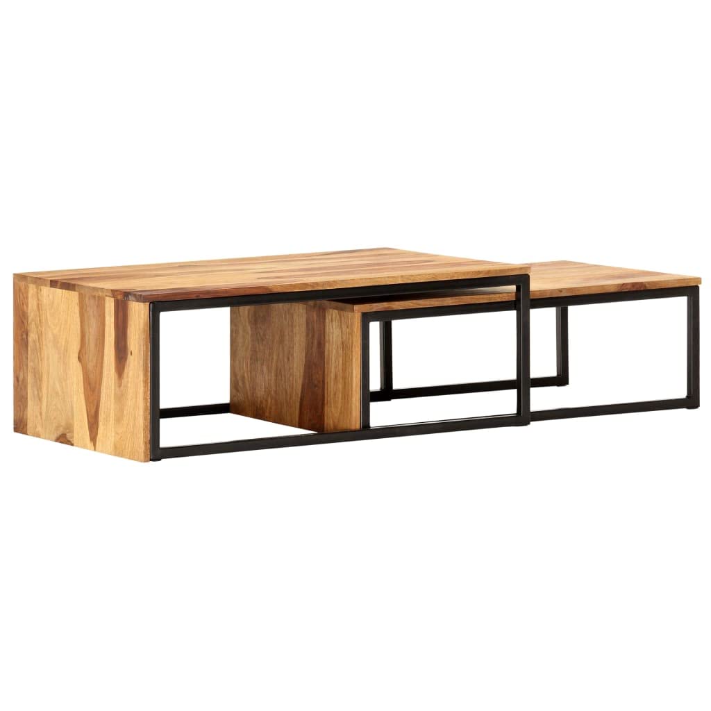 Coffee Table Nesting Tables 2 pcs Solid Sheesham Wood K59625