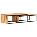 2 pcs Solid Sheesham Wood Nesting Coffee Table G477