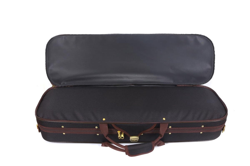 Oblong 4/4 Full Size Wooden Hard Shell Violin Case with Nylon Raincoat P9404