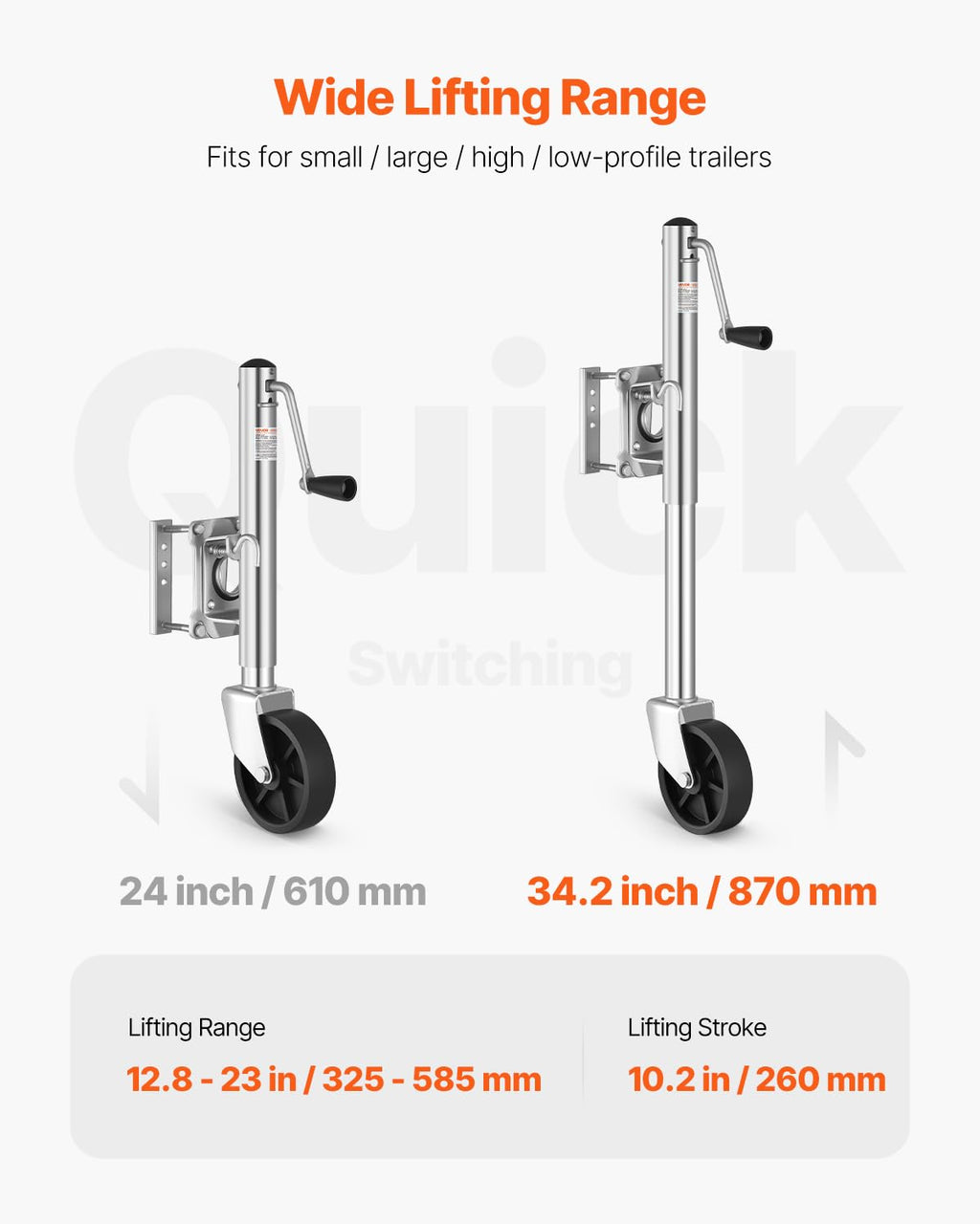 1000 lbs Trailer Jack with Wheel T10105
