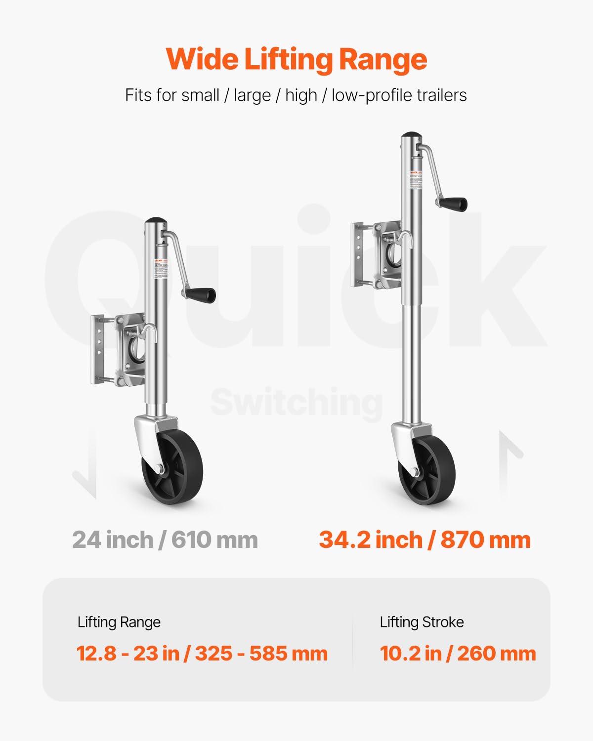 1000 lbs Trailer Jack with Wheel T10105