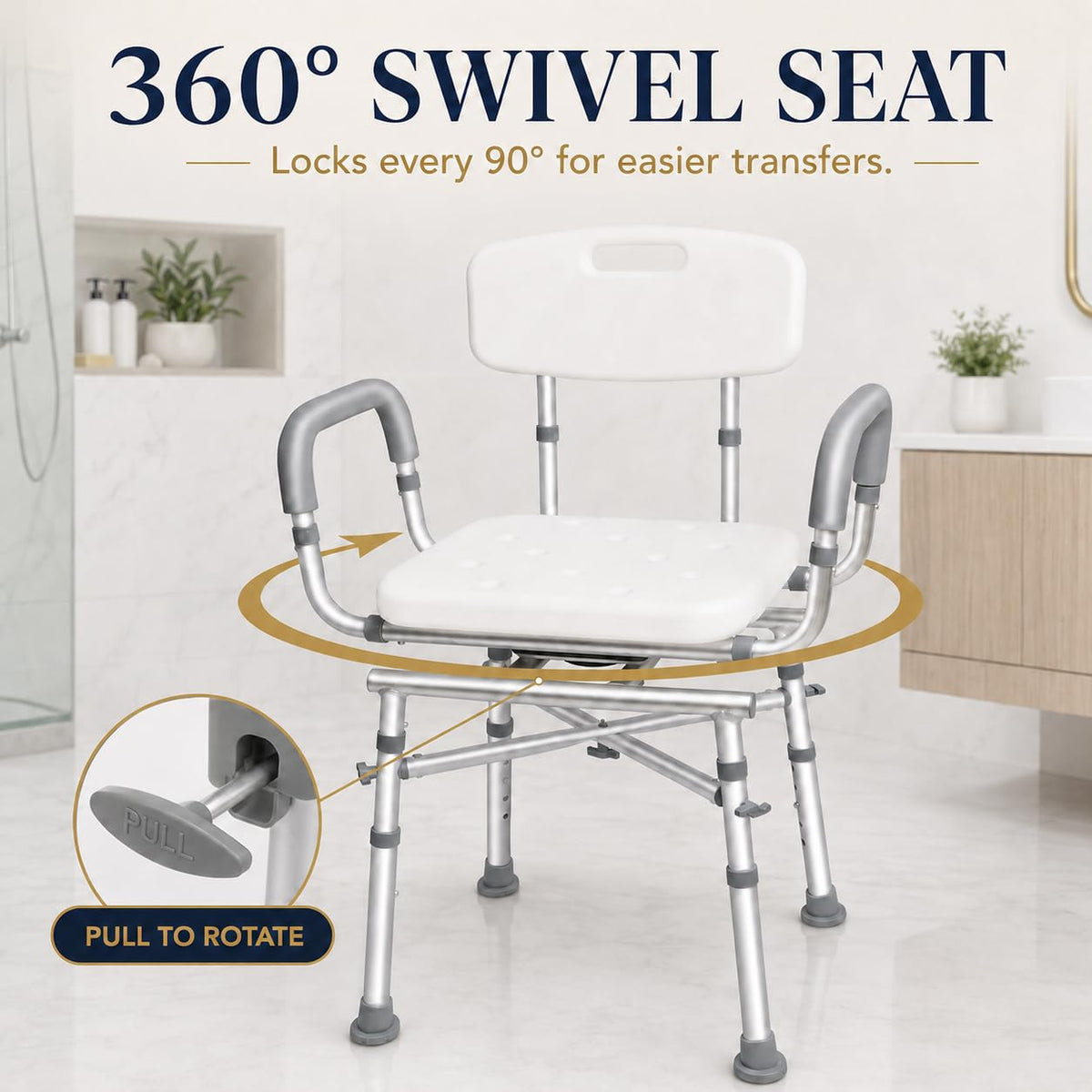 Swivel Shower Chair with Arms R449