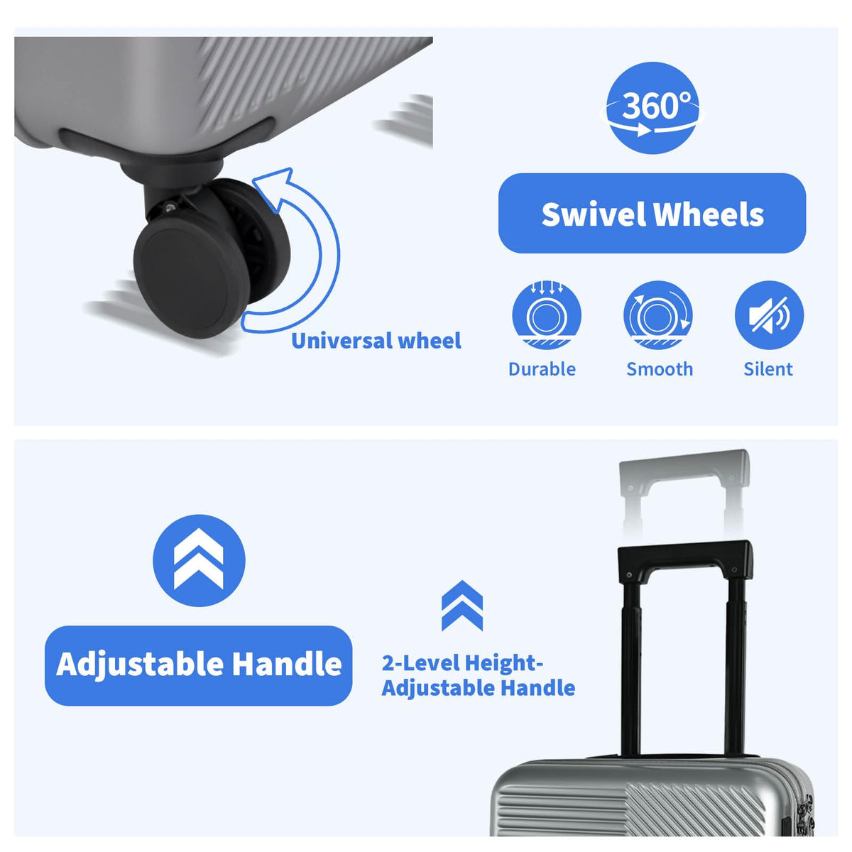 20 inch Hardshell PC Carry on Luggage with Wheels F59017