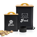 Black Airtight Cat Food Storage Container with Scoop V955696