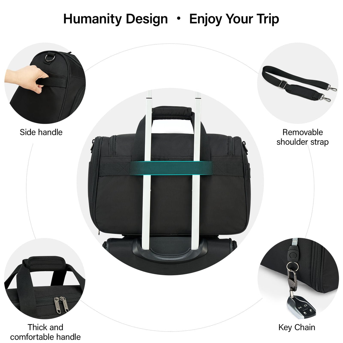 Black Lightweight Water Resistant Foldable Travel Duffel Bag R996470