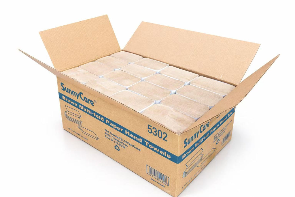 Kraft Brown Multifold Paper Towel Recycled Fibers 4000 Count H6585