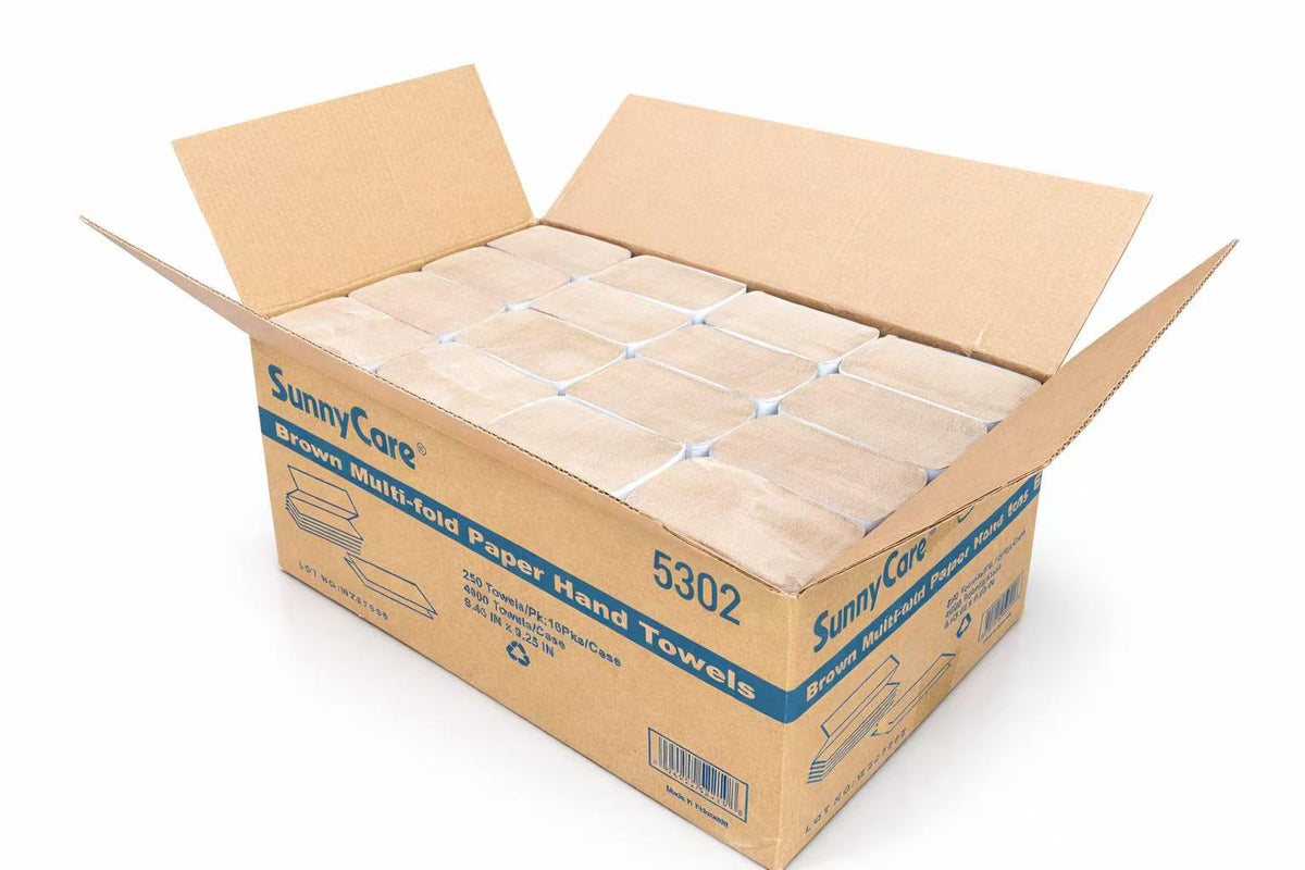 Kraft Brown Multifold Paper Towel Recycled Fibers 4000 Count H6585