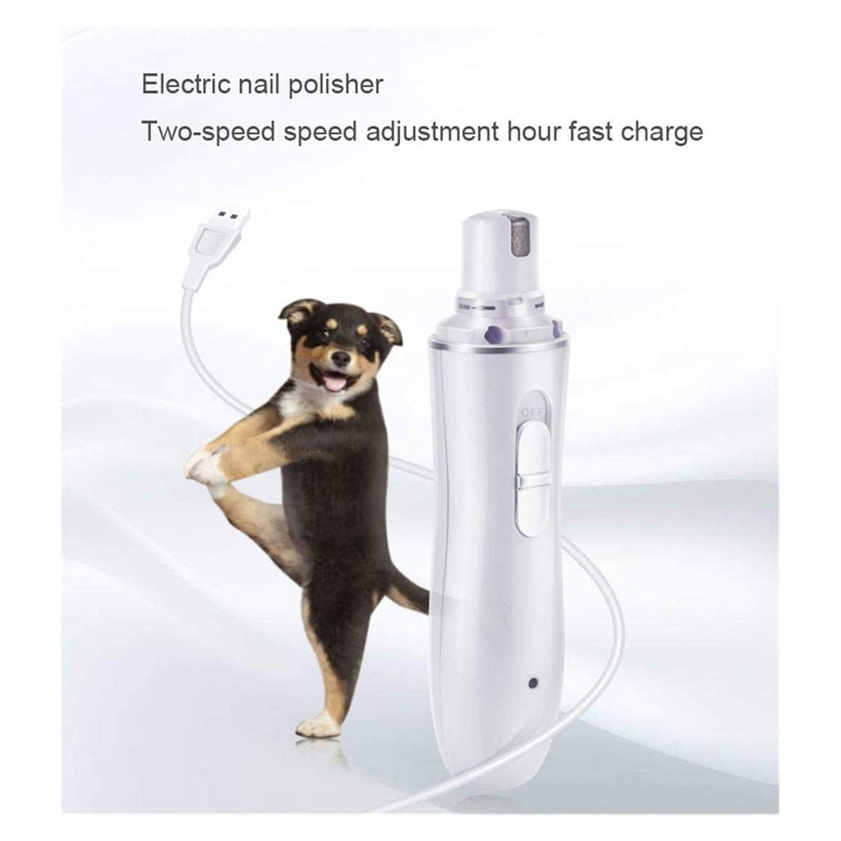 Dog Nail Grinder 2-Speed Electric Rechargeable Pet Claw Trimmer R8494