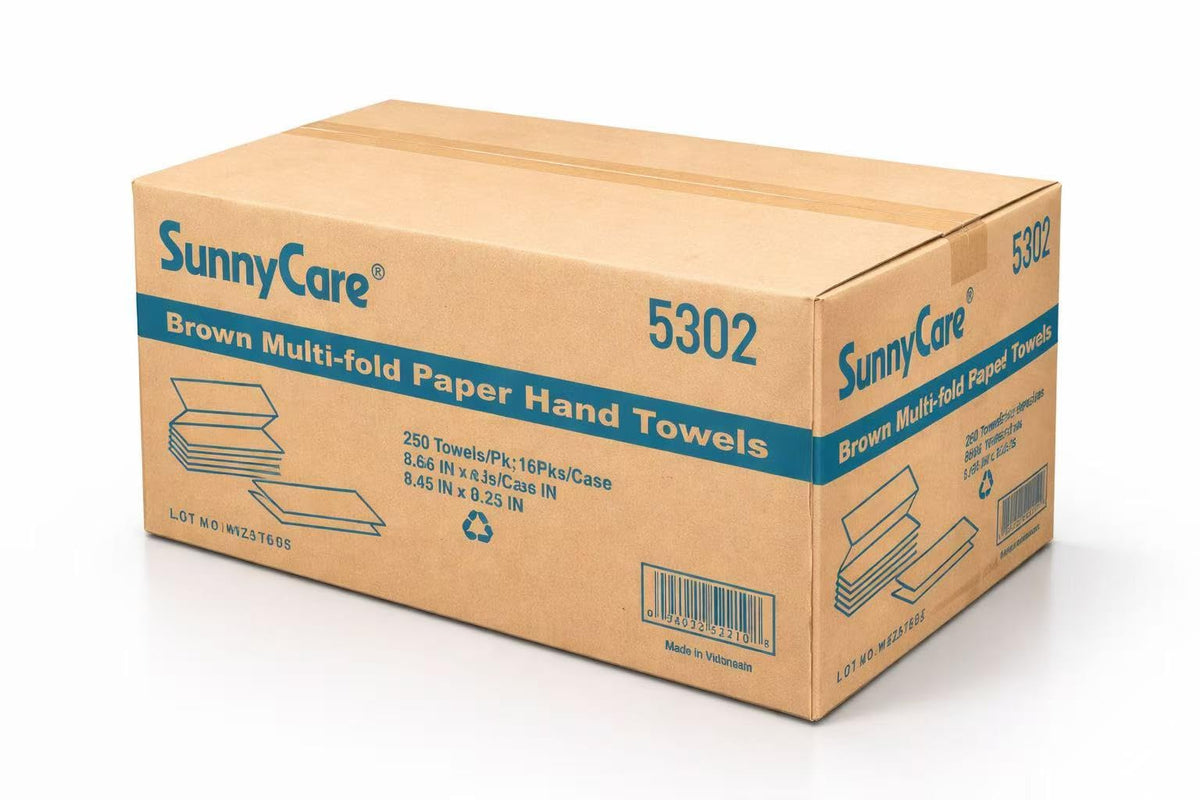 Kraft Brown Multifold Paper Towel Recycled Fibers 4000 Count H6585