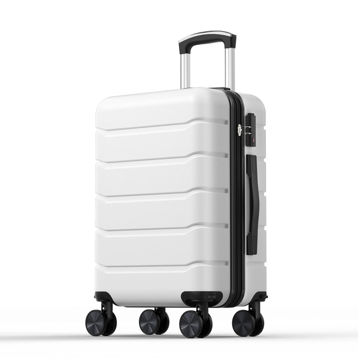 20 Inch White Hard Shell Carry on Luggage D390