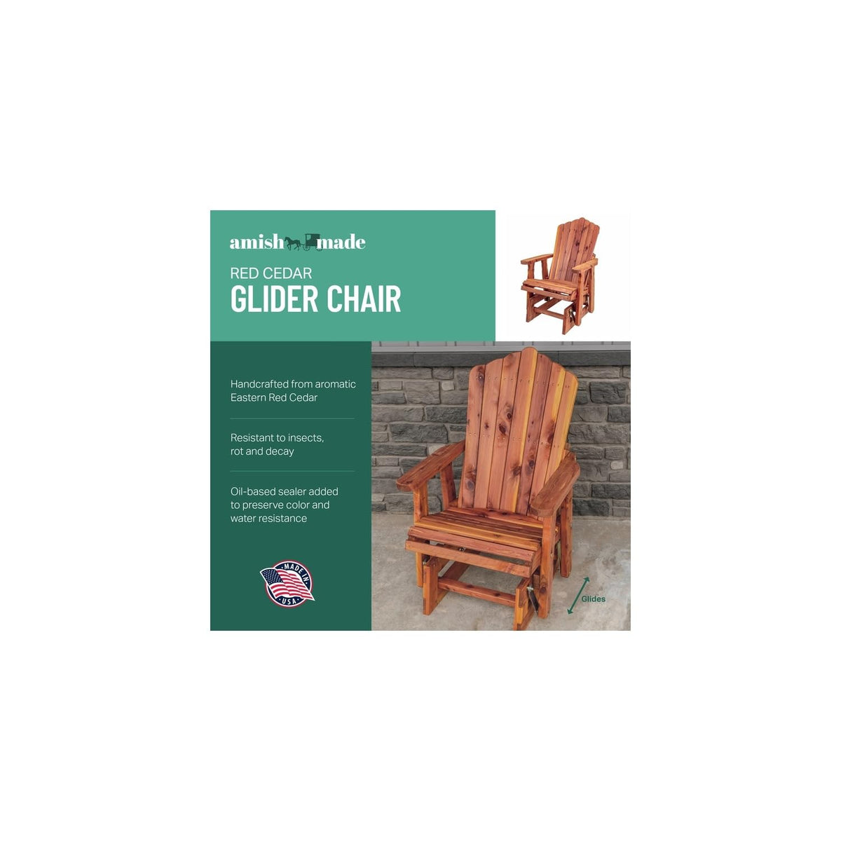 Cedar Fan-Back Outdoor Rocker W899