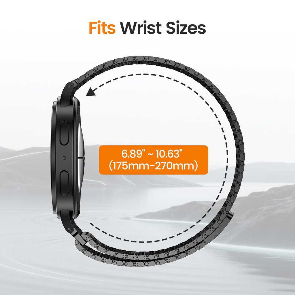 Magnetic Metal Band for Galaxy Watch 9 8 40mm 44mm/8 Classic 46mm W662