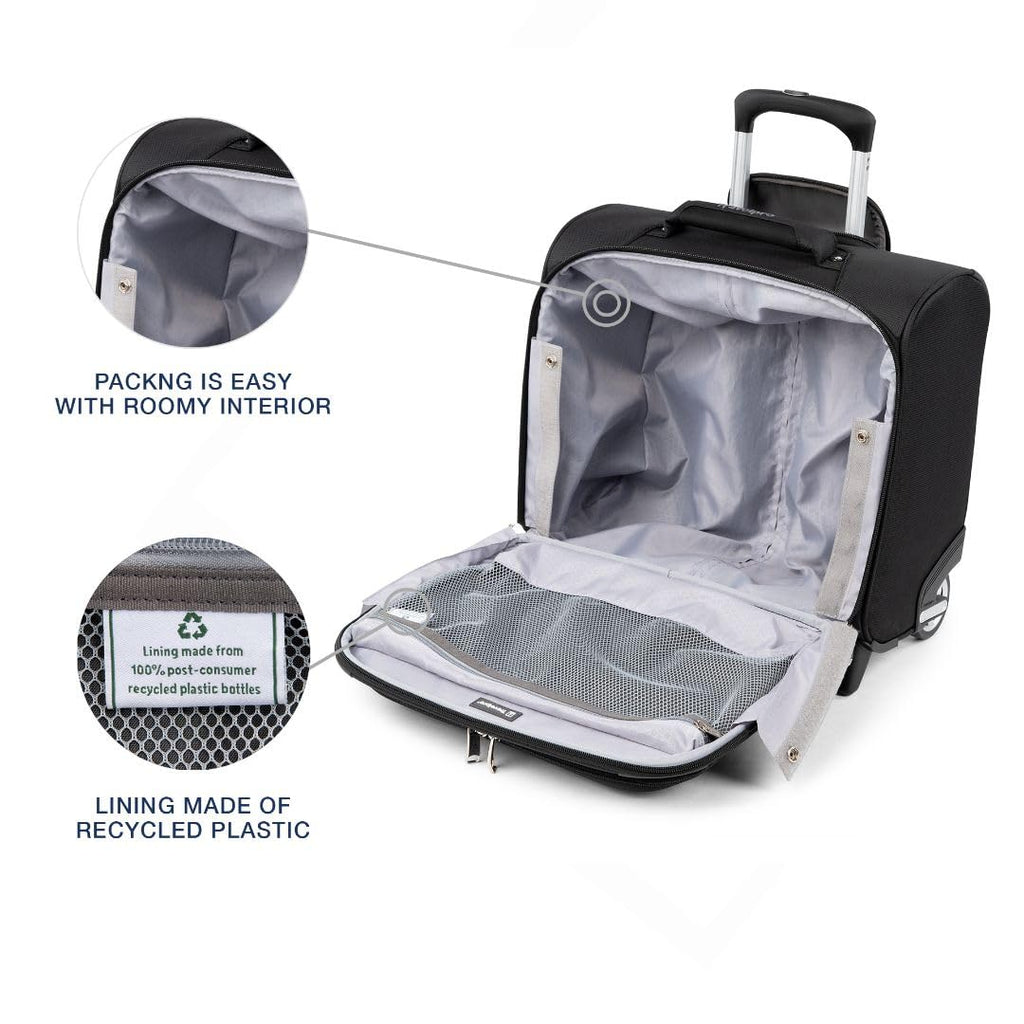 Softside Rolling Underseat Tote, Black, 14-Inch A348757