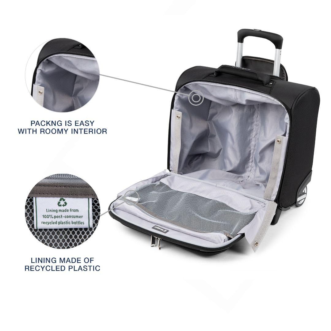 Softside Rolling Underseat Tote, Black, 14-Inch A348757