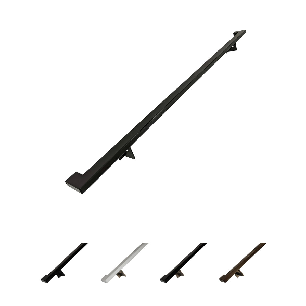 Black 5 Foot Aluminum Handrail Grab Bar Set B39655
