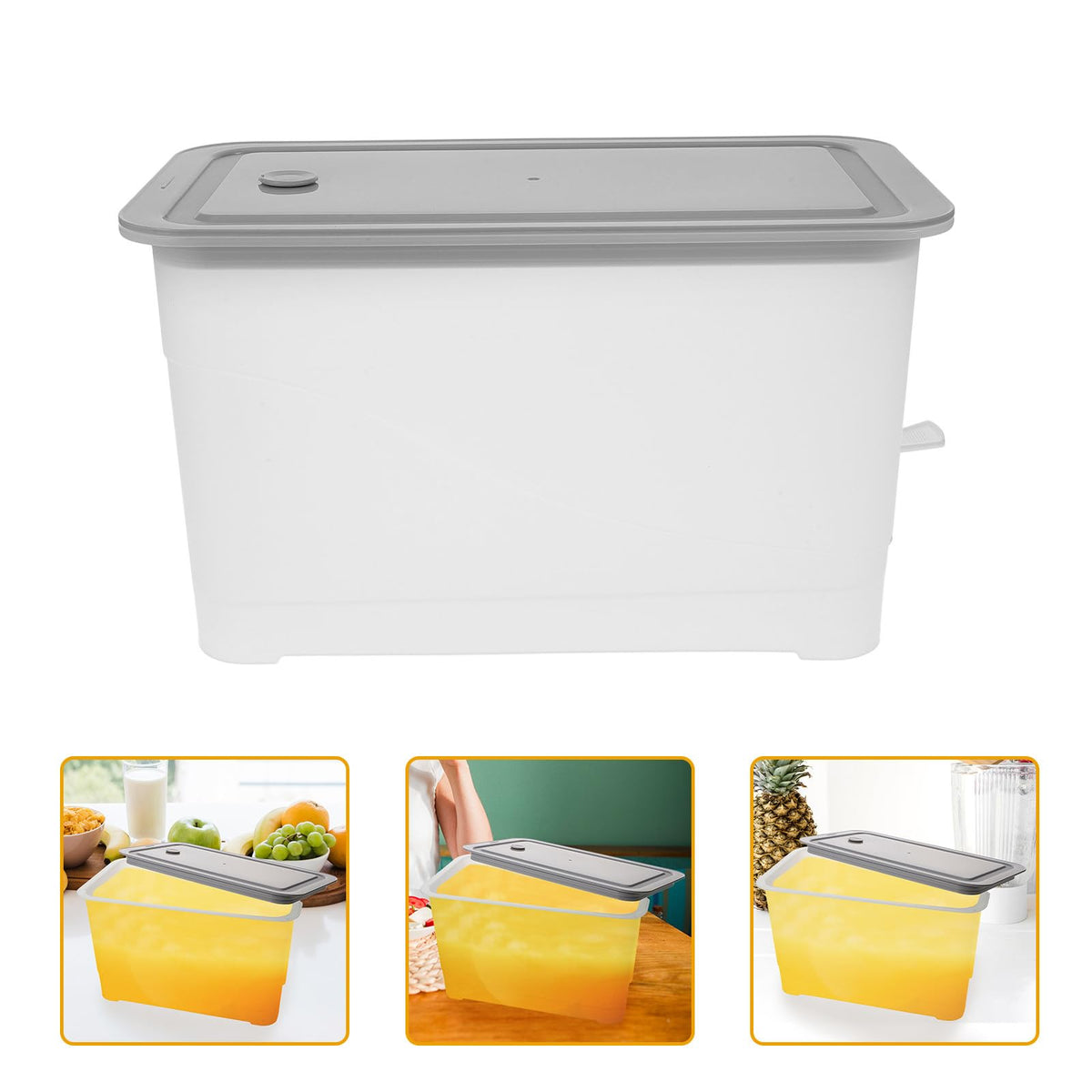 4L Cold Water Jug with Faucet Gray Plastic X92556