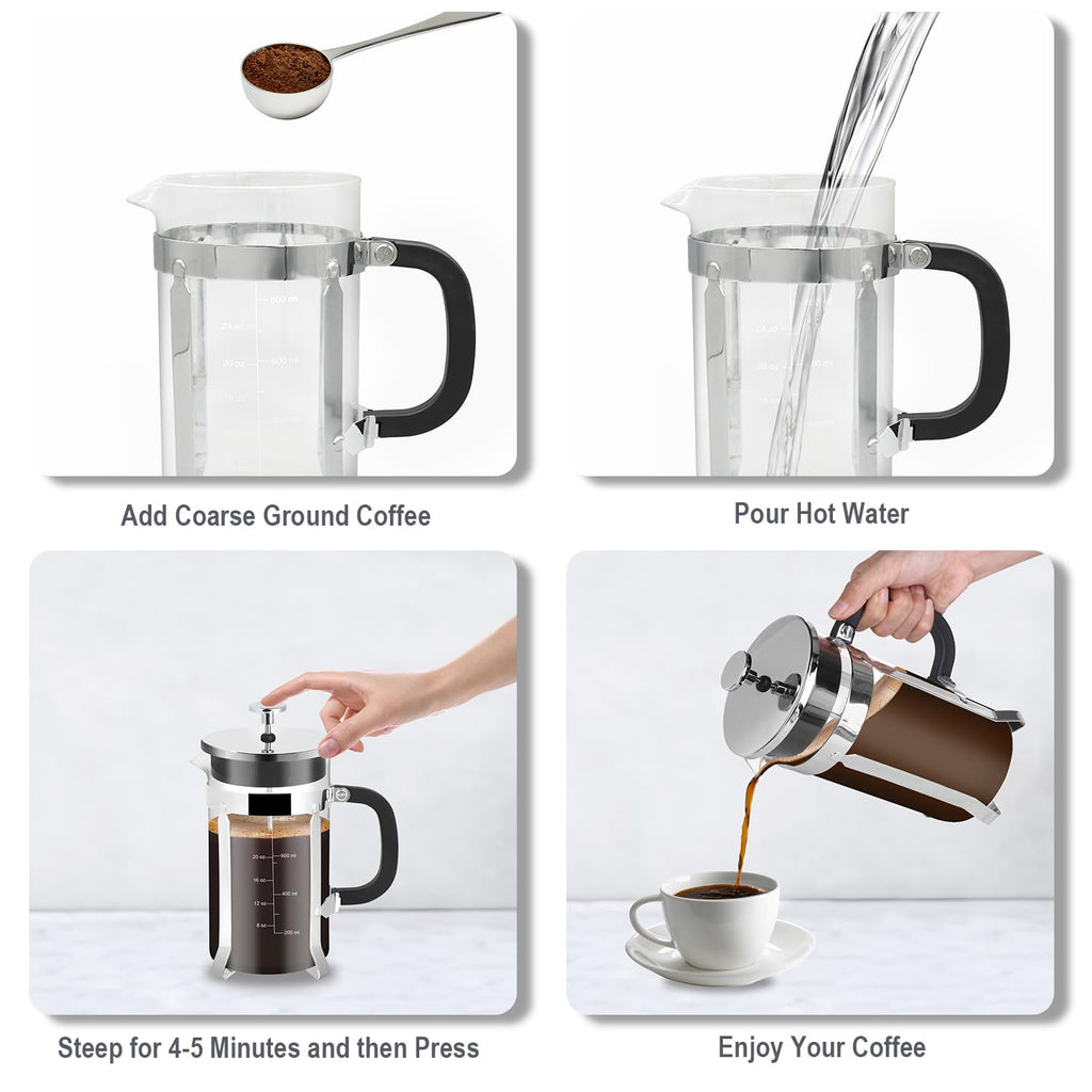 34oz Stainless Steel French Press Coffee Maker A9624