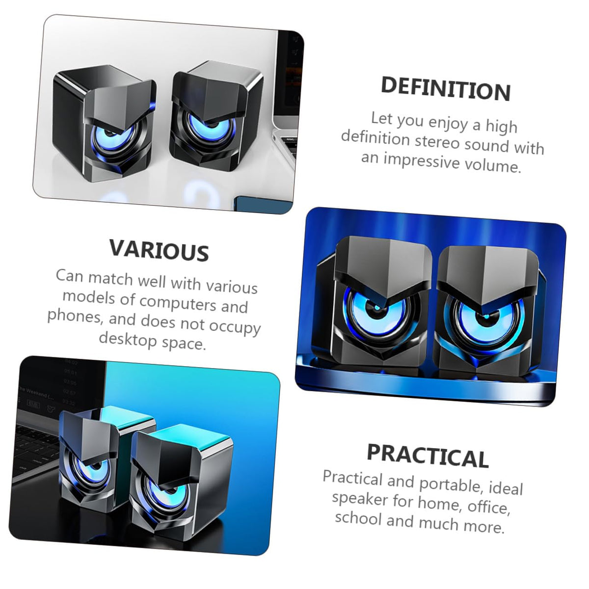 2 Pack USB Computer Speakers V2422