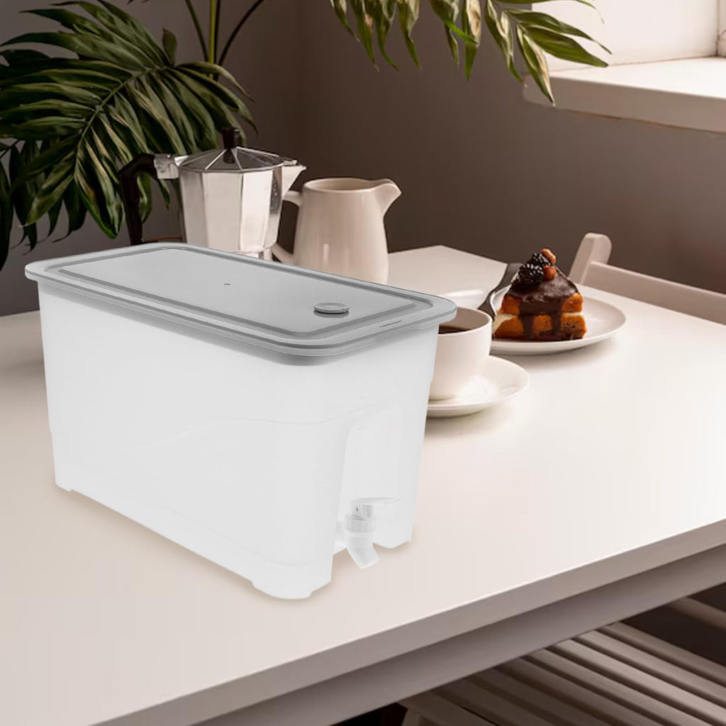 4L Cold Water Jug with Faucet Gray Plastic X92556