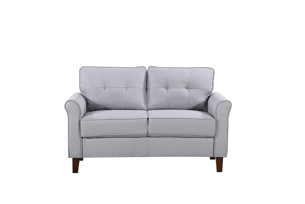 Light Gray Tufted Upholstered Loveseat Sofa E34920
