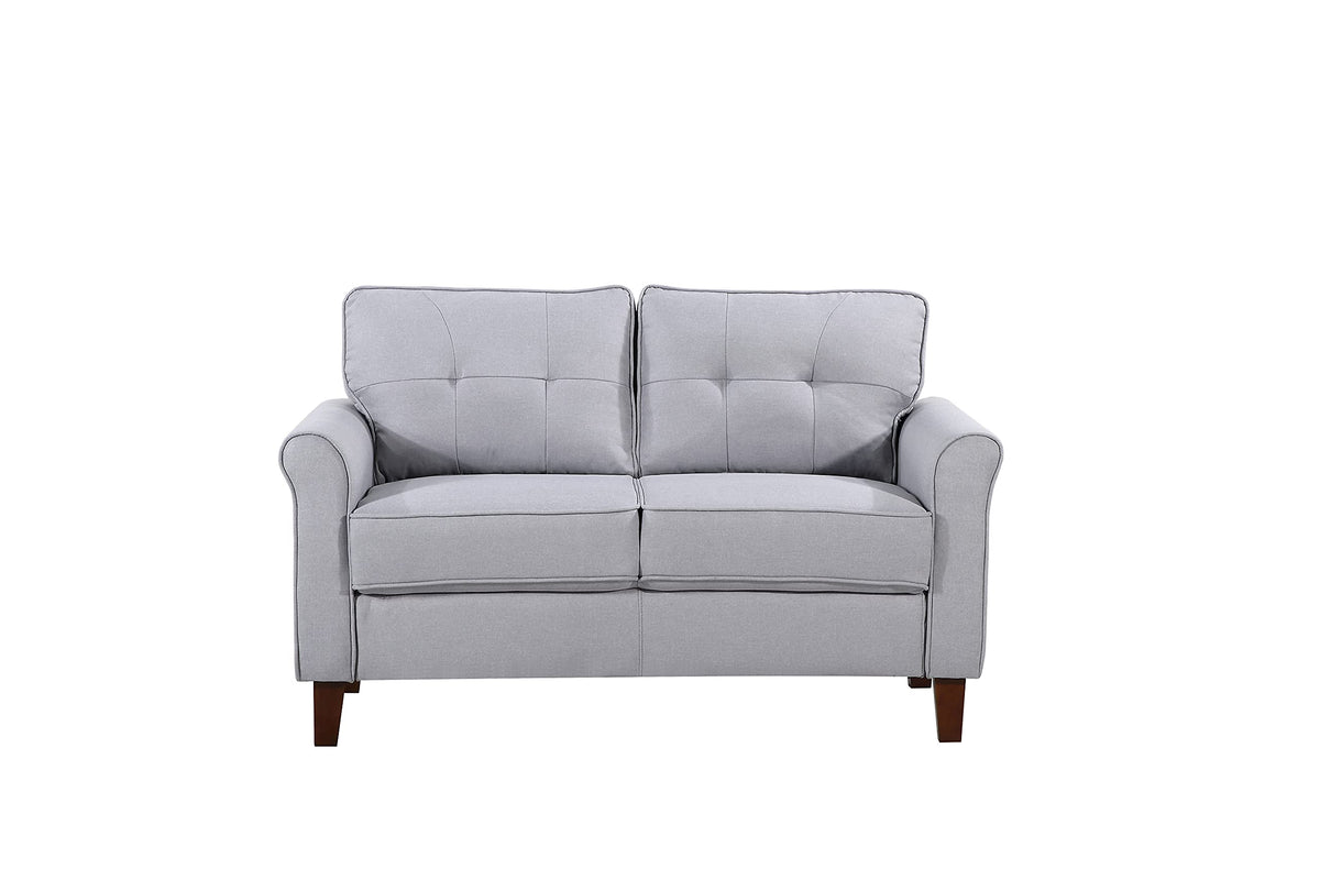 Light Gray Tufted Upholstered Loveseat Sofa E34920