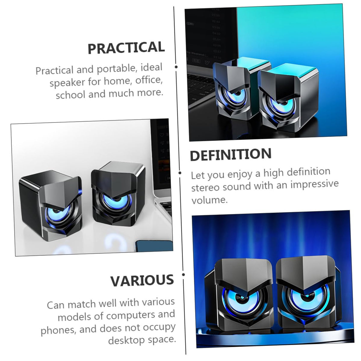 2 Pack USB Computer Speakers V2422