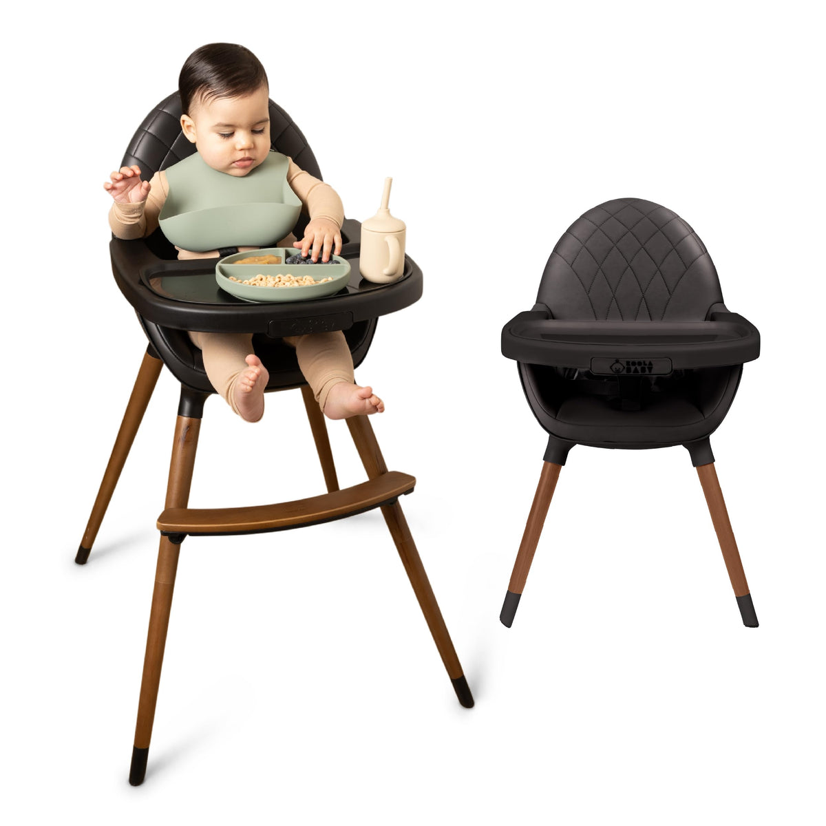 Convertible Wooden High Chair with Adjustable Height B7447