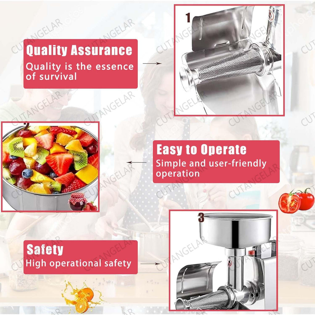 450W Automatic Stainless Steel Tomato Strainer V987532