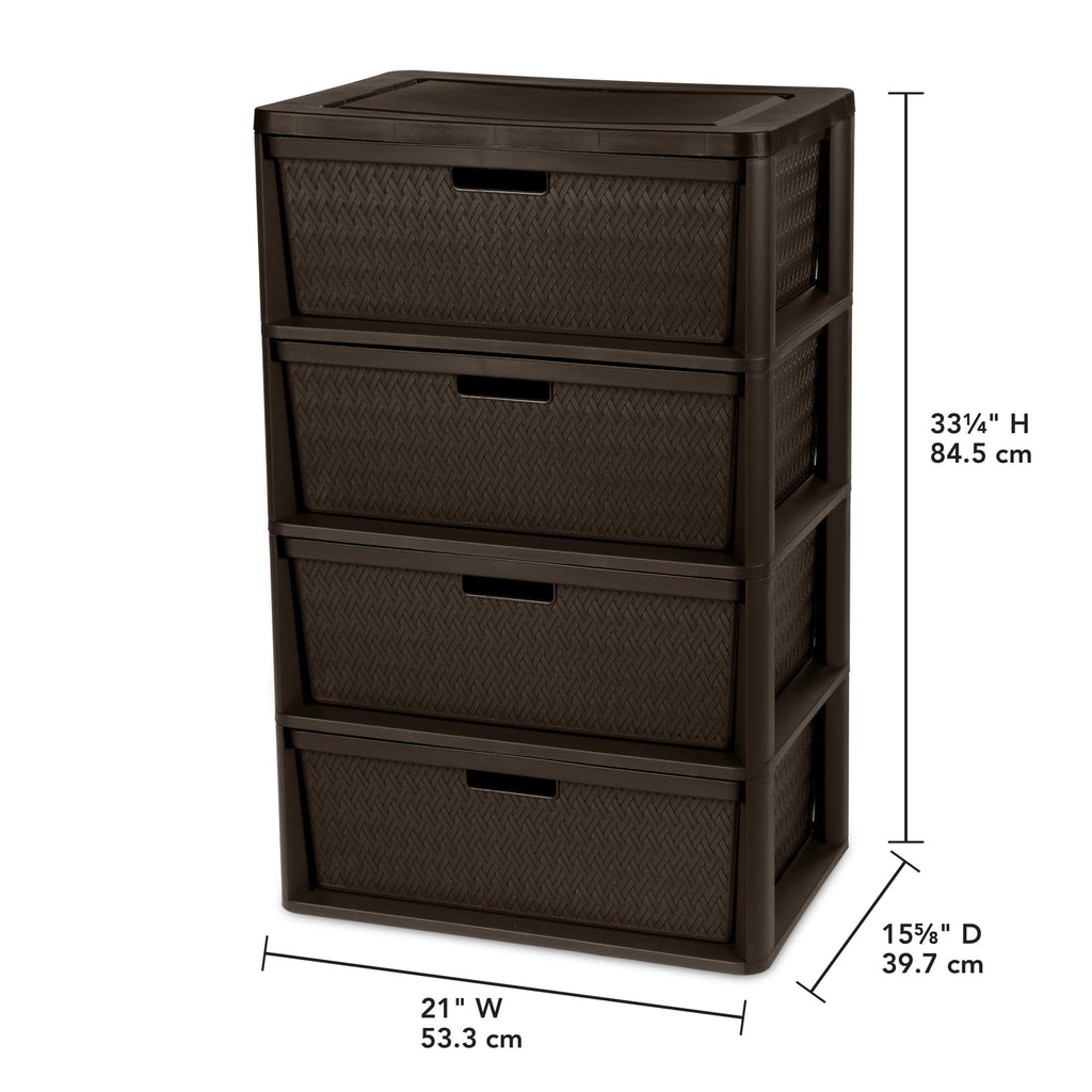 Brown 4 Drawer Storage Tower X91608
