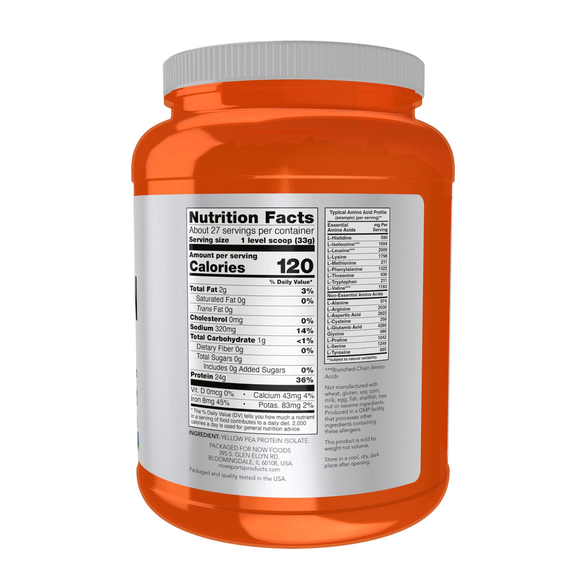 Pea Protein Unflavored Powder 2 lbs M2058