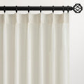 132 Inch Pinch Pleated Linen Curtains 2 Panels Natural Semi Sheer N931233