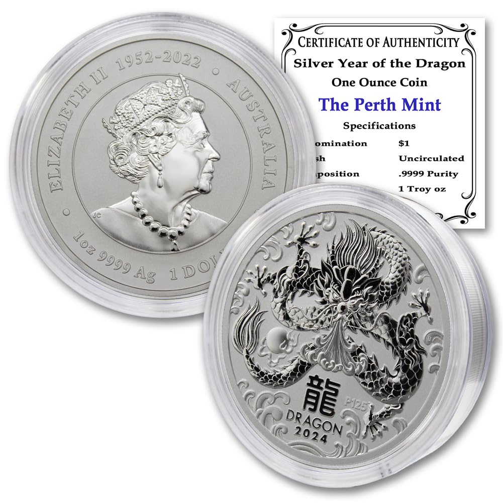 1 oz Australian Silver Year of the Dragon Coin L45814