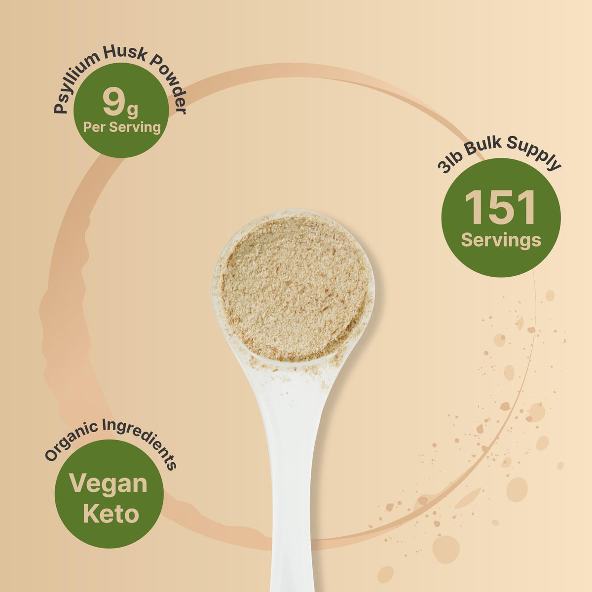 Organic Psyllium Husk Fiber Powder, 3lb, Unflavored P7216