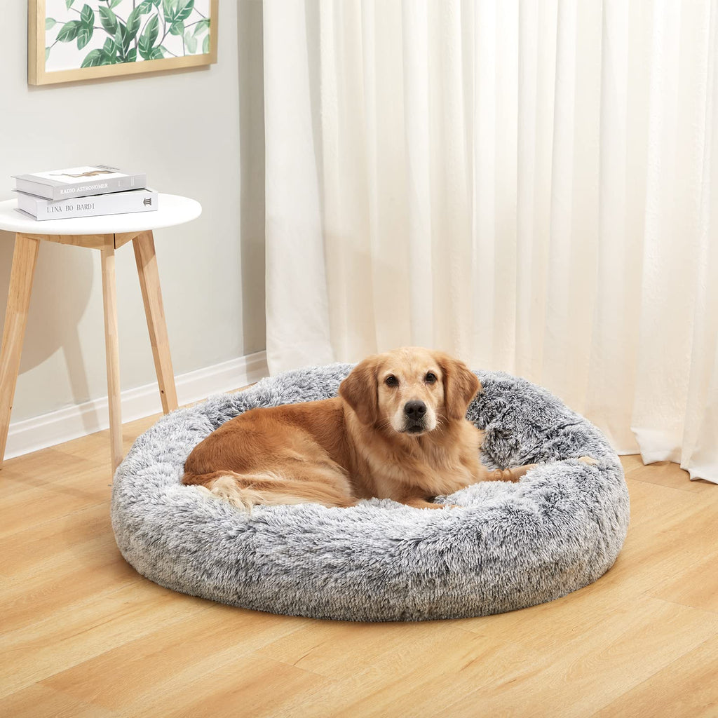 Dark Grey 36" Round Dog Bed L127
