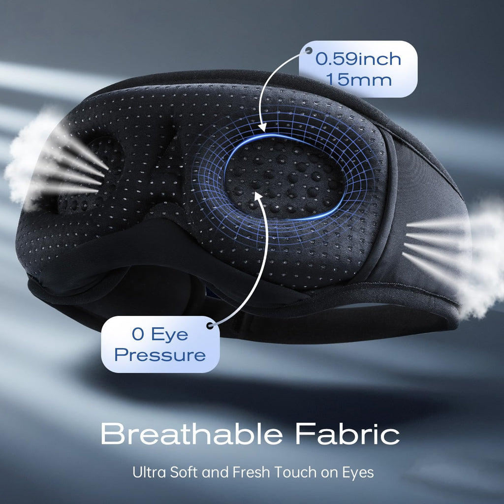 Black Bluetooth Sleep Mask with Headphones L76937