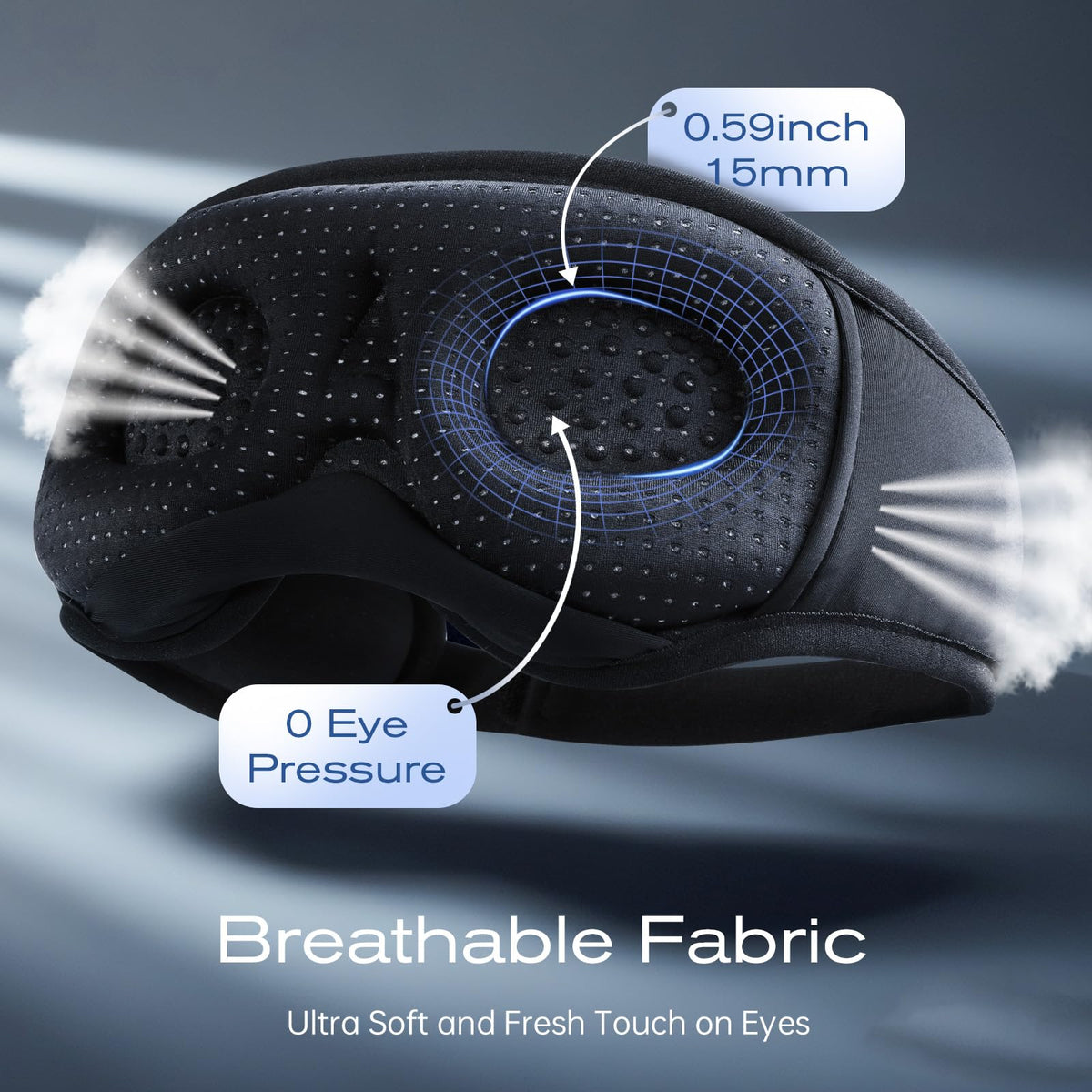 Black Bluetooth Sleep Mask with Headphones L76937