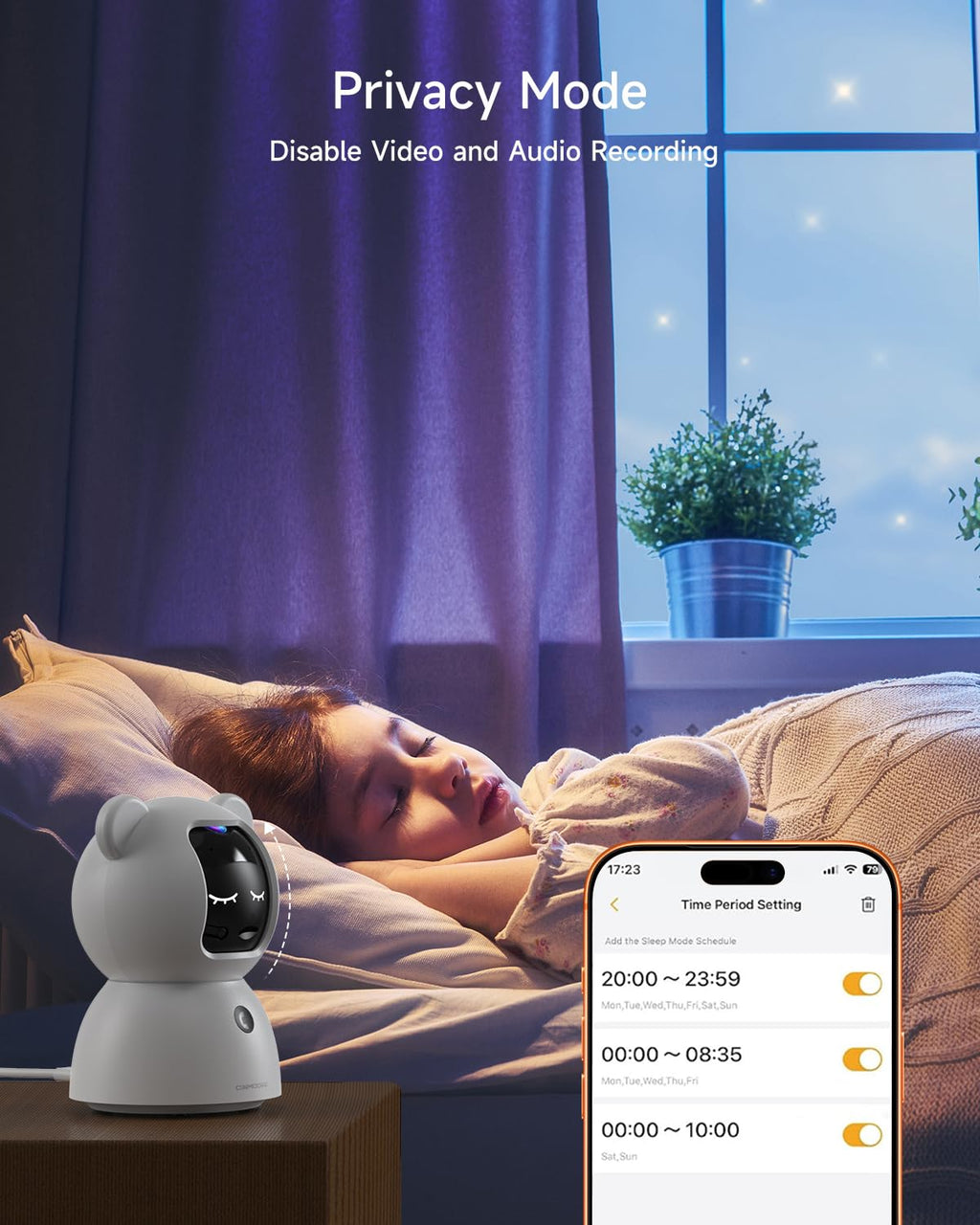 2 Pack 2.5K Indoor Security Cameras with Pan Tilt Night Vision 2-Way Audio T6773