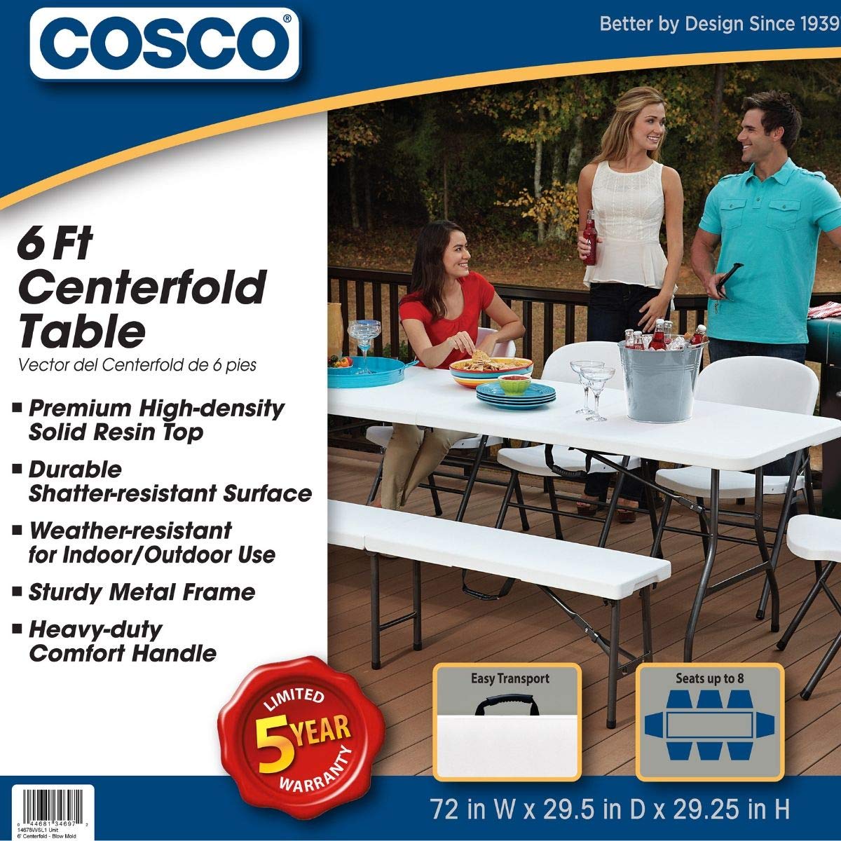 6 Foot Folding Table White D519