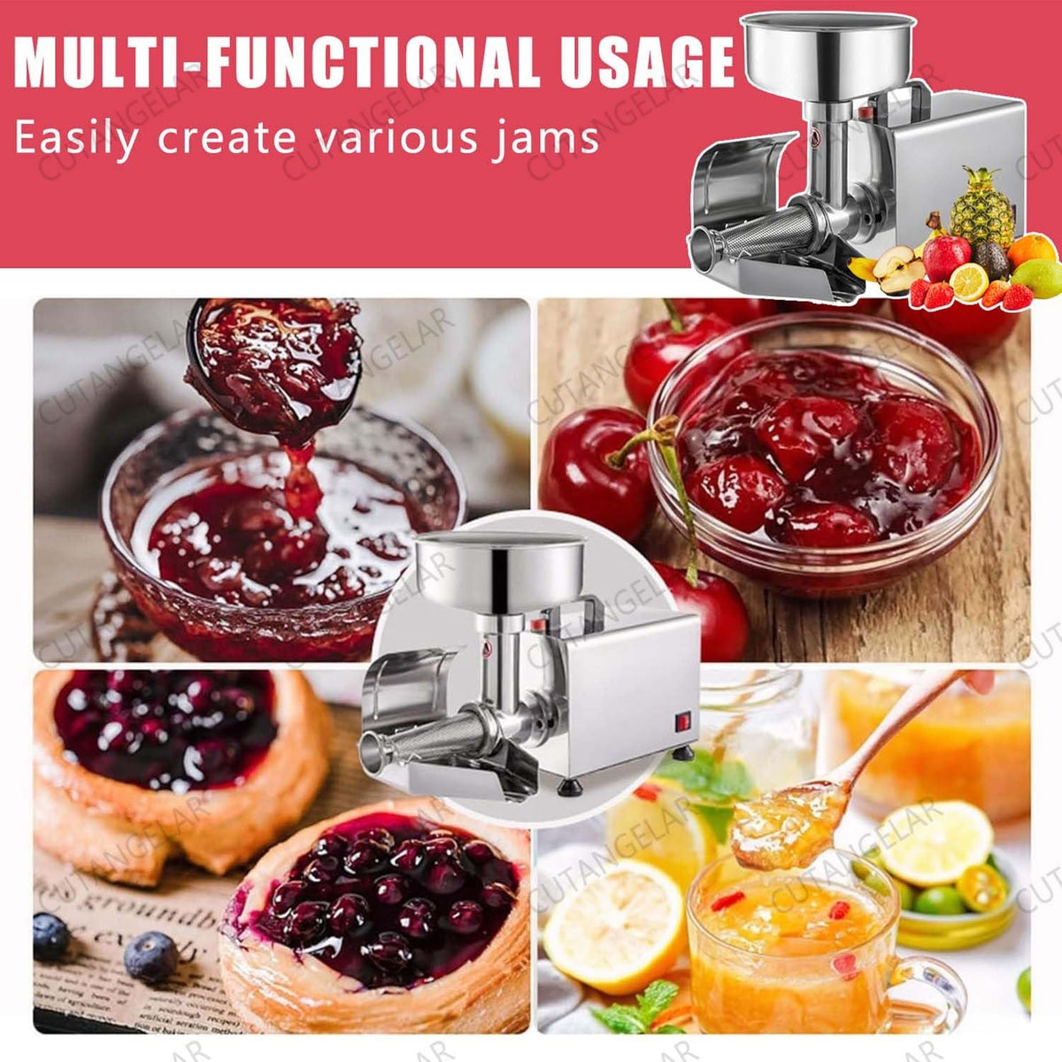 450W Automatic Stainless Steel Tomato Strainer V987532