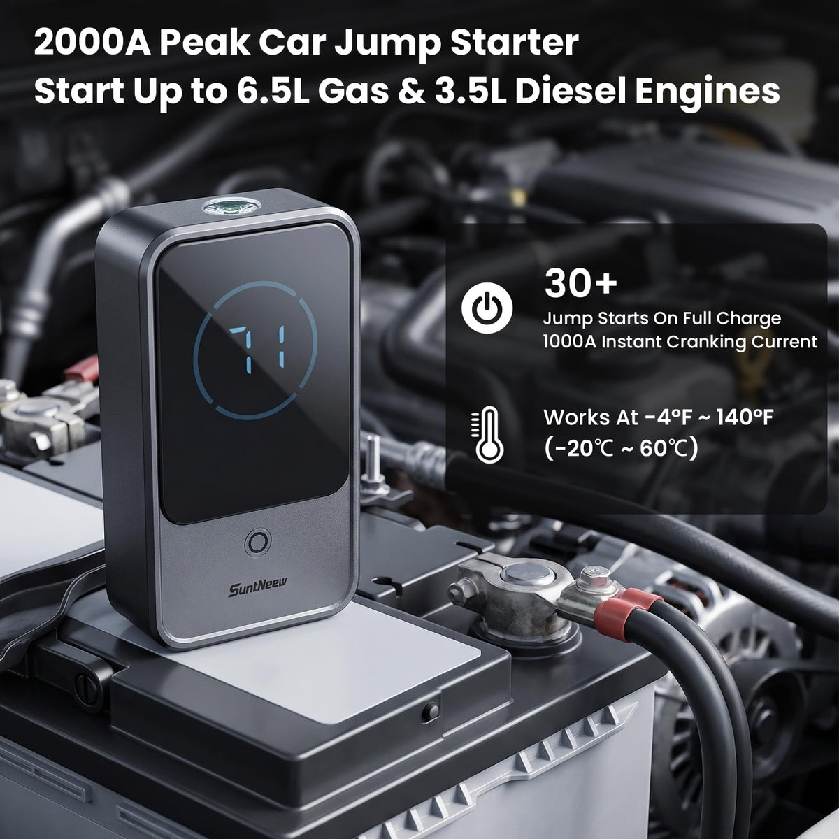 10000mAh 2000A 12V Jump Starter with LCD Display Q348372