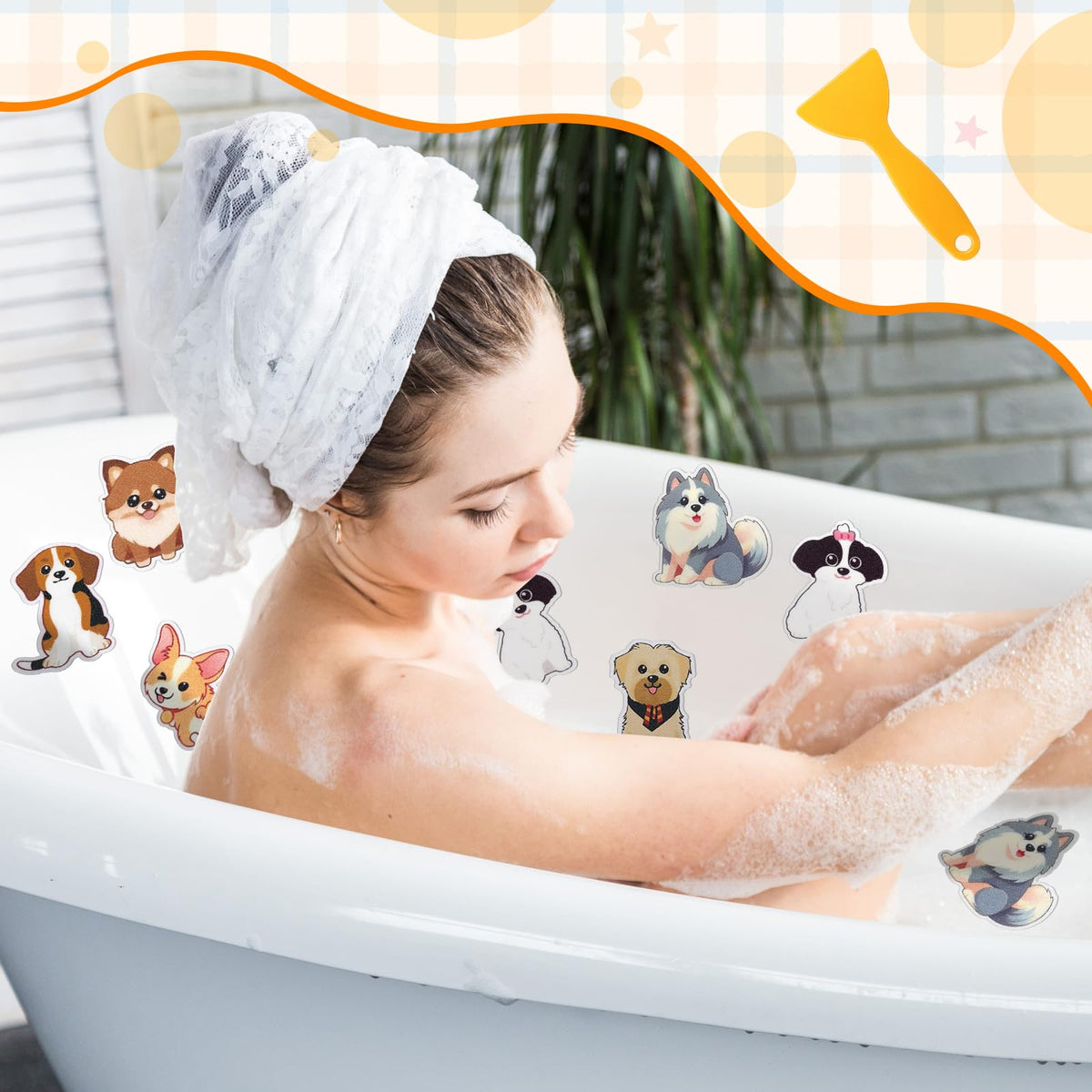 24 Pcs Dog Bathtub Non Slip Stickers N3555
