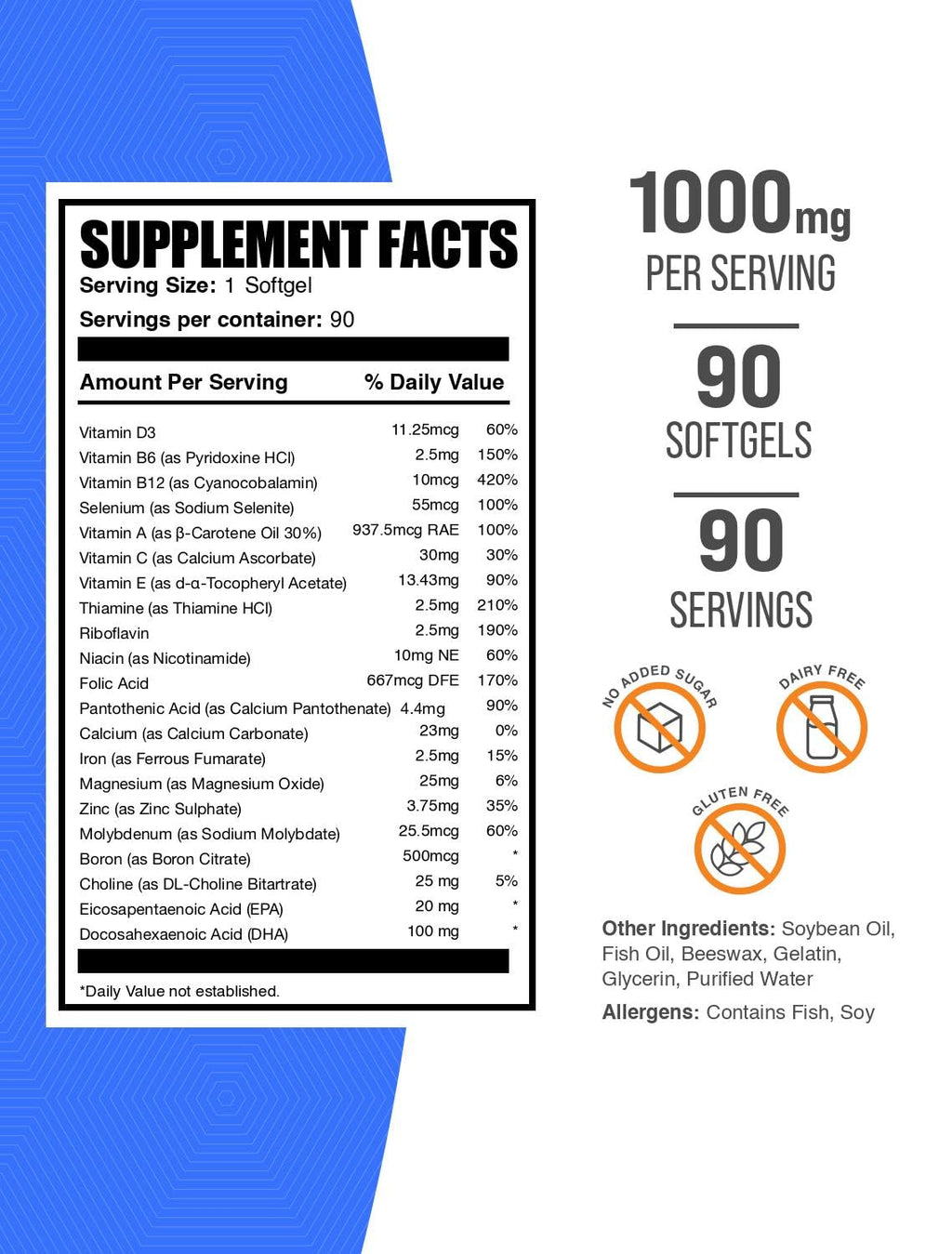 Multivitamin Softgels Gluten Free 90 Count I8636