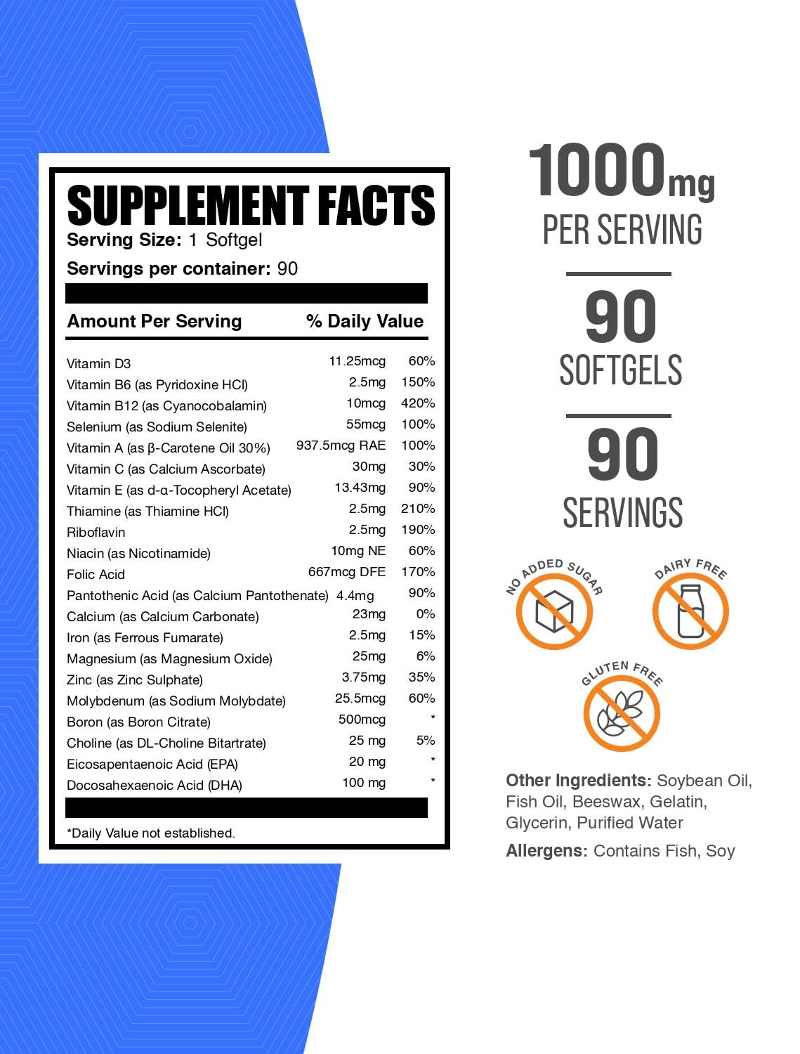 Multivitamin Softgels Gluten Free 90 Count I8636