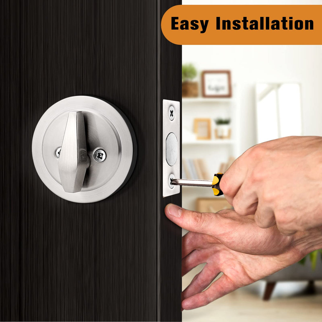 4 Pack Brushed Nickel Single Cylinder Deadbolts B46071